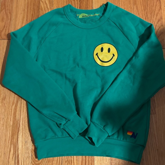 Aviator Nation Kelly Green Smiley Adult Sweatset - Picture 3 of 6